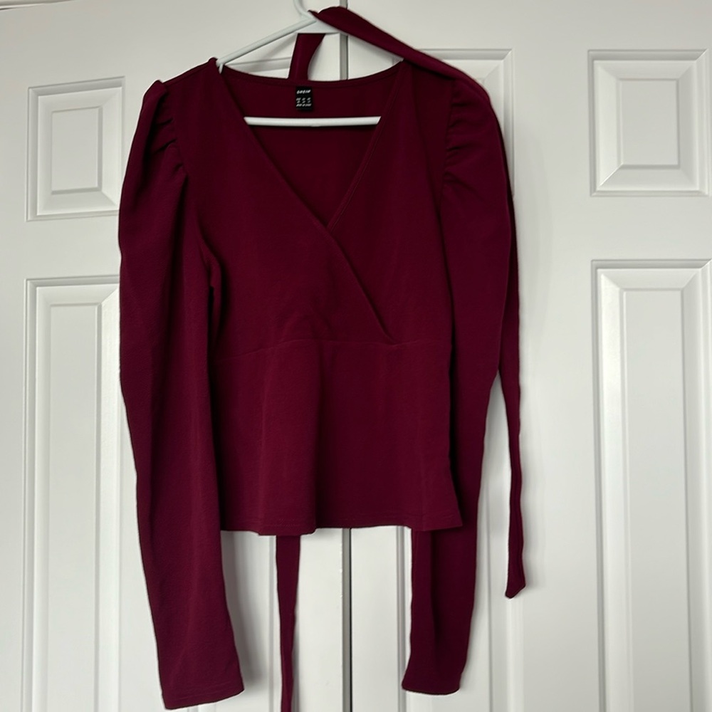 Burgundy top